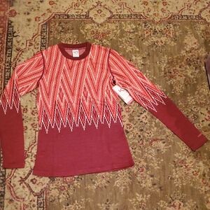 Kari Traa Rouge Geometric Design Juliane Wool Long Sleeve Baselayer
